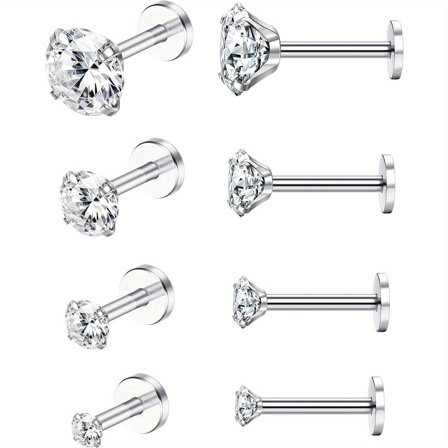 Helix Cartilage Ring - 取り外し可能なステンレス鋼のへこみのイヤリング,キュービックジルコニア,ヘリックスピアスジュエリー,ボディマッサージイヤリング,16g