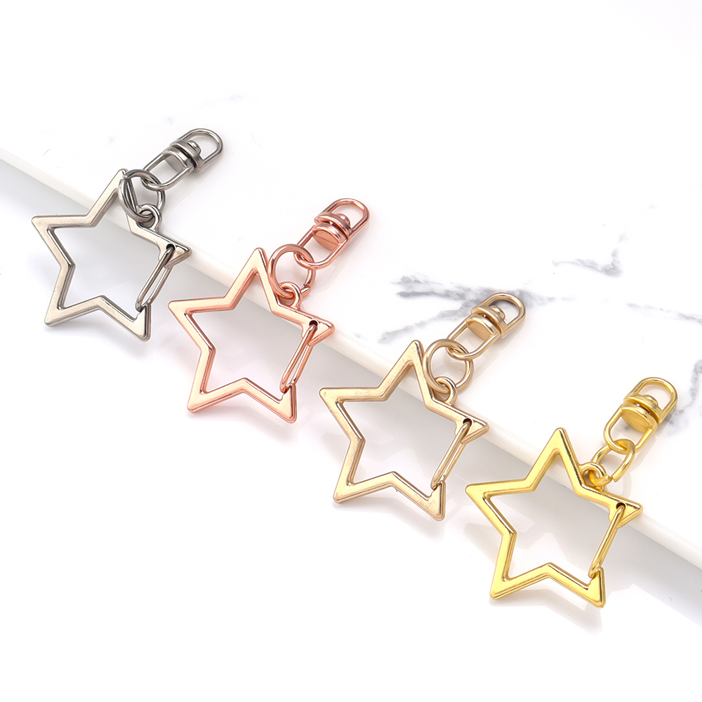 Body Jewelry Diy - 10個入り 合金製 星型スナップキーホルダー ロブスタークラスプ 吊り下げバックル付き ジャンプリング