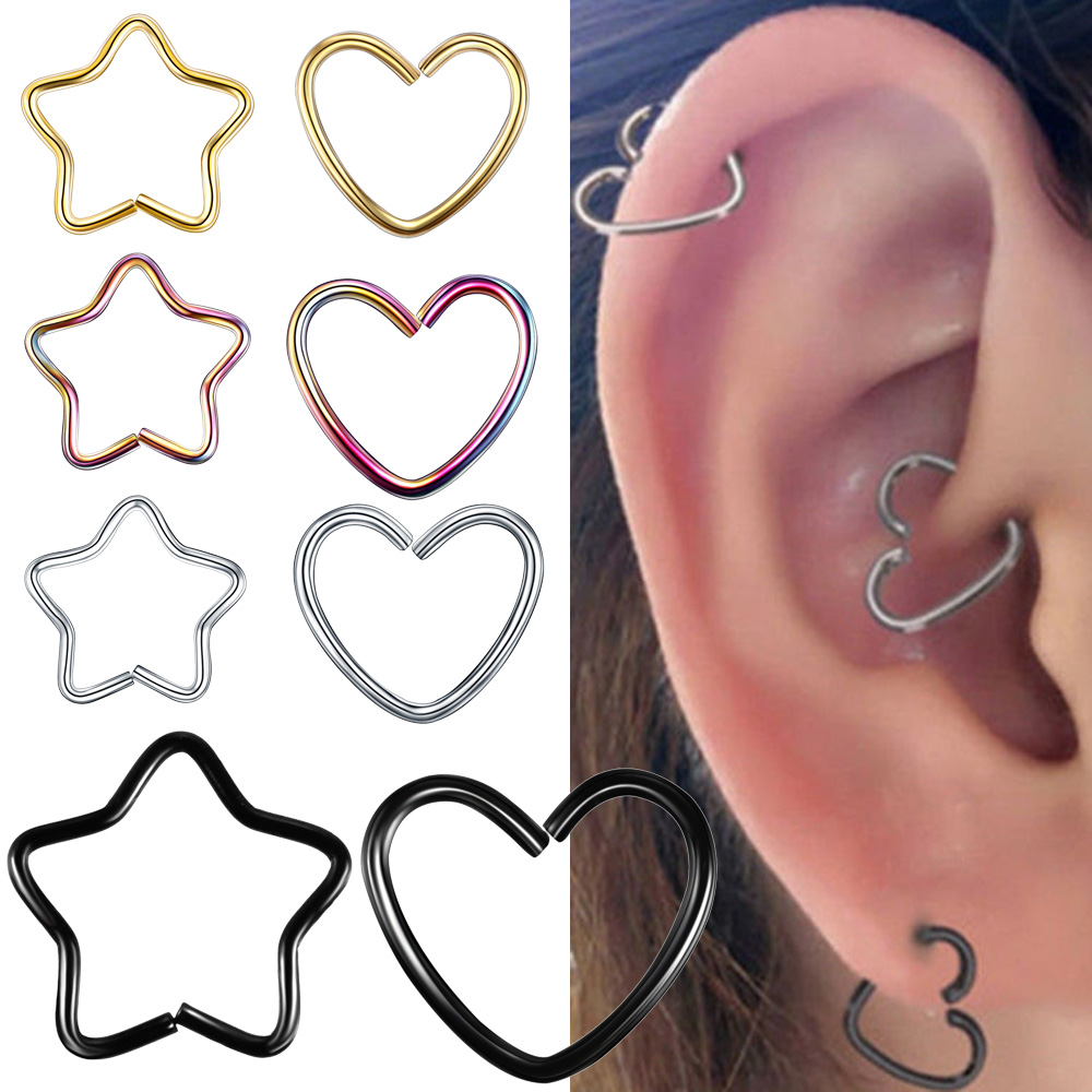 Helix Cartilage Ring - Daith-外科用スチールリング,ボディジュエリー,軟骨,耳珠,フープ,リップ,ノーズリング,オービタル,イヤースタッドヘリックス,ジュエリー