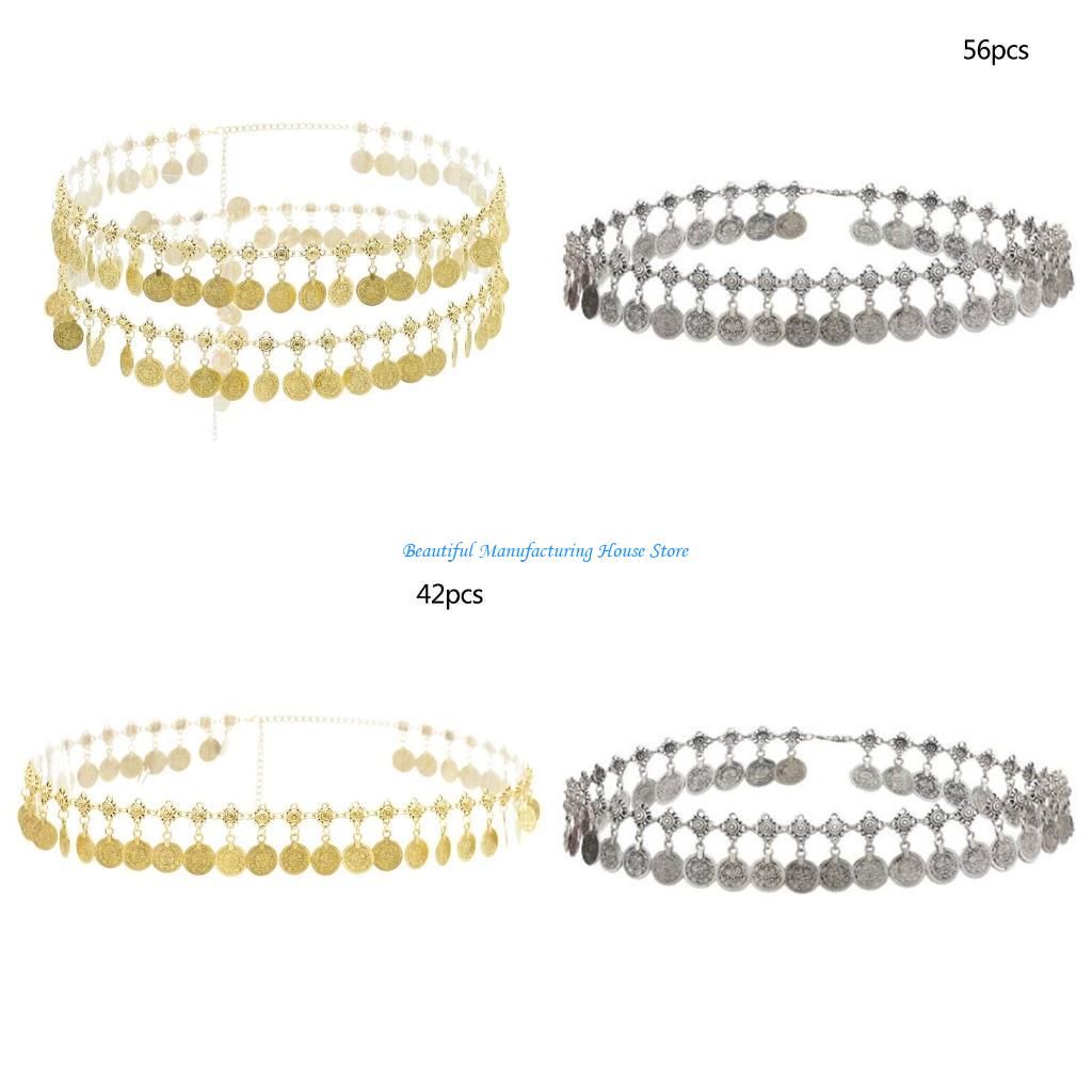 Body Jewelry Indian - E56A コインベリーチェーンダンスドレスベルトボディチェーンインディアンウエストチェーンジュエリー