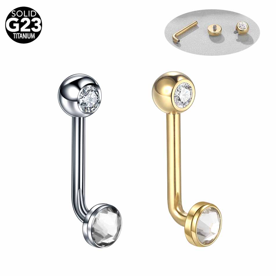 Body Jewelry Vch - 1PC G23 チタンクリスティーナ垂直フードピアスゴールドカラーリップピアスセクシーなジルコン膣性器 VCH ボディジュエリー 14