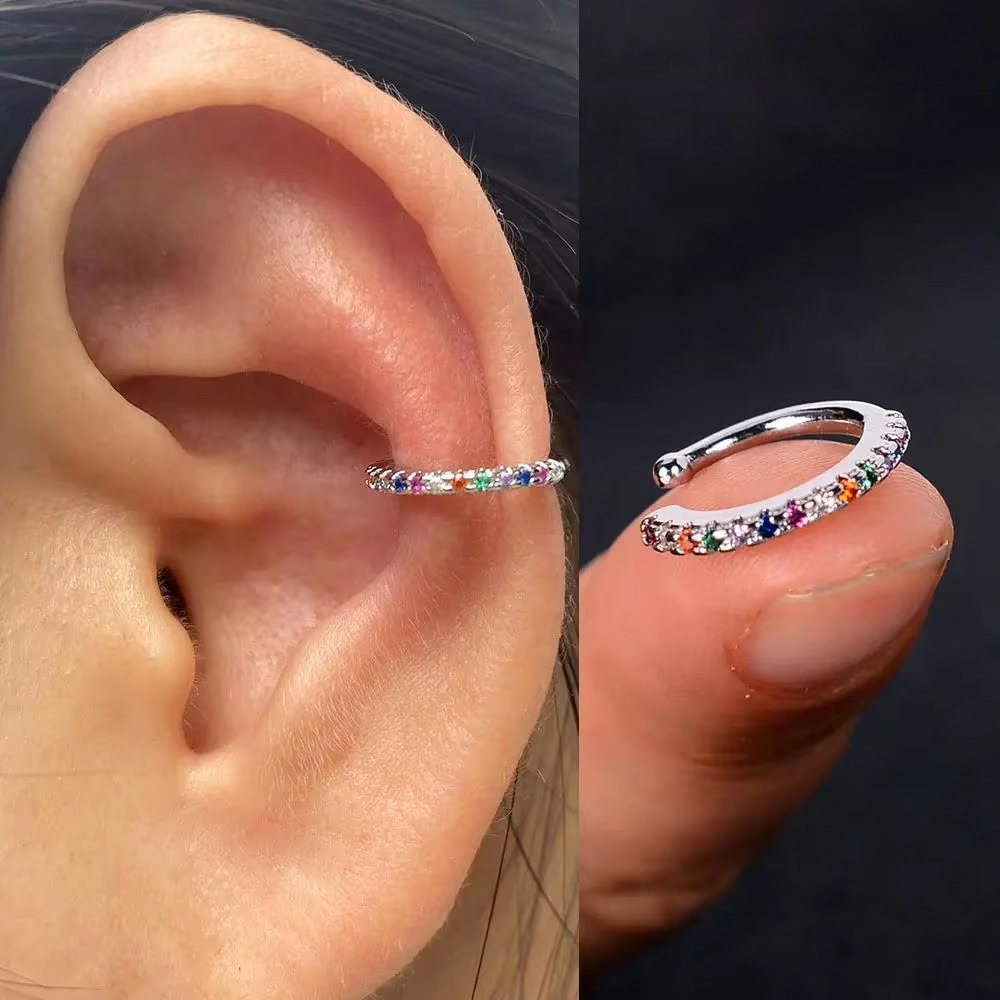 1個入り ホットセール 中空幾何学模様 イヤーカフ CZ ク - Helix Cartilage Ring のレビューと価格