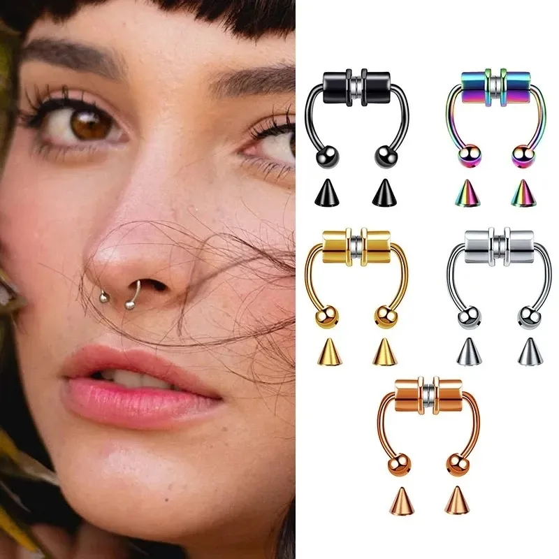 1/2/3 個の偽磁気鼻リング、フェイクピアス鼻リング、非ピ - Body Jewelry And Piercing のレビューと価格