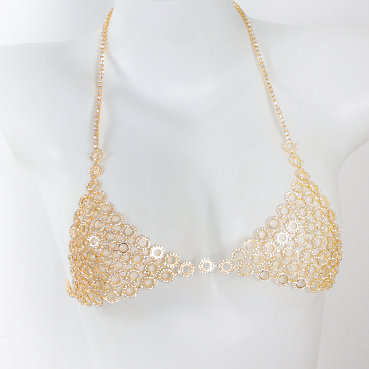 ブラとウエストチェーンのスリーピースセット,ラインストーン付 - Body Jewelry Helix のレビューと価格