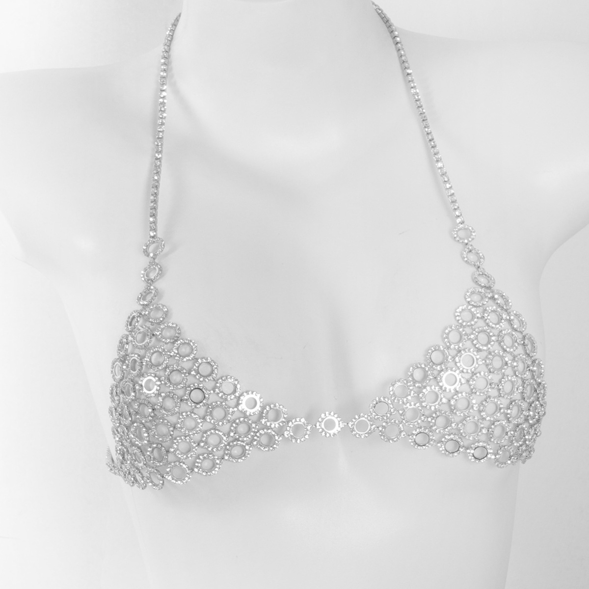 ブラとウエストチェーンのスリーピースセット,ラインストーン付 - Body Jewelry Helix のレビューと価格