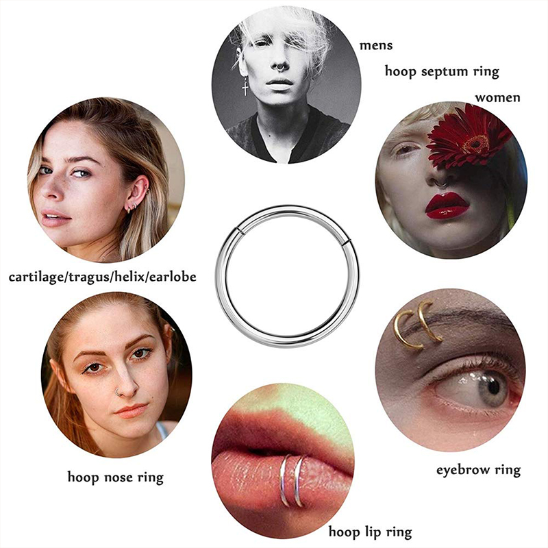 16G 316L サージカルスチール製ヒンジ付きクリッカーノ - Body Jewelry And Piercing のレビューと価格
