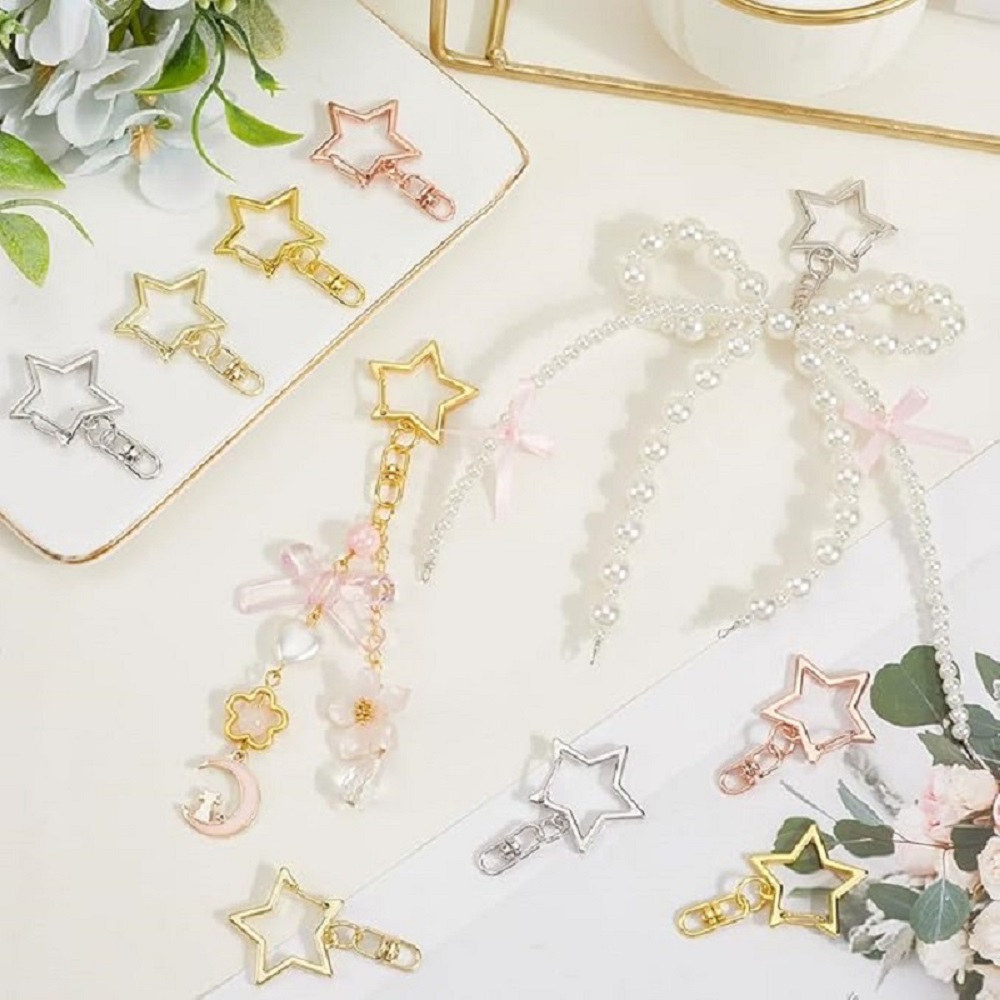 10/20/30/50セットの星型回転スプリングキーホルダー - Body Jewelry Diy のレビューと価格