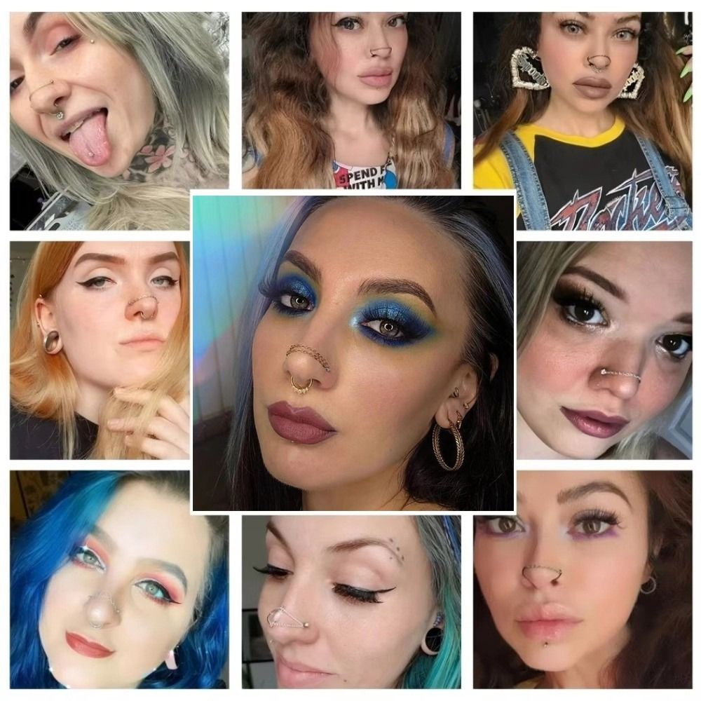 ファッションチタンノーズチェーン三層チェーン25-50mmラ - Body Jewelry And Piercing のレビューと価格