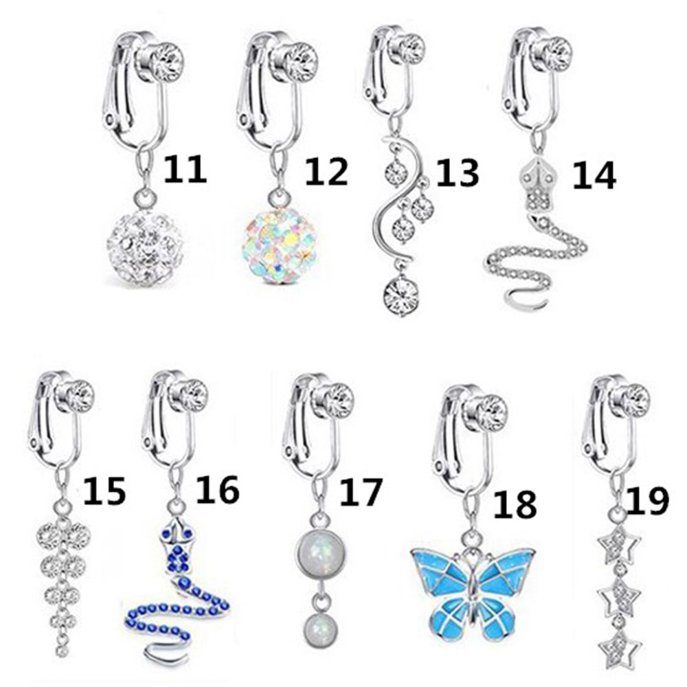 アクセサリークリップオンイヤリング軟骨クリップへそリングフェ - Body Jewelry And Piercing のレビューと価格