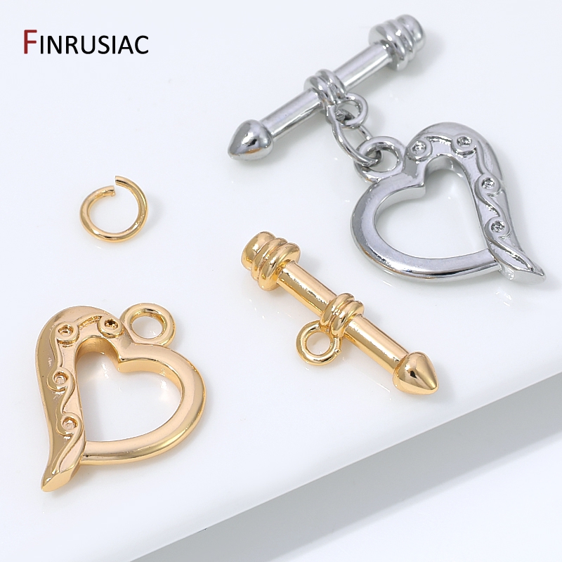 14K金メッキ真鍮製ハート型トグルクラスプ、ジュエリー用ロッ - Body Jewelry Diy のレビューと価格
