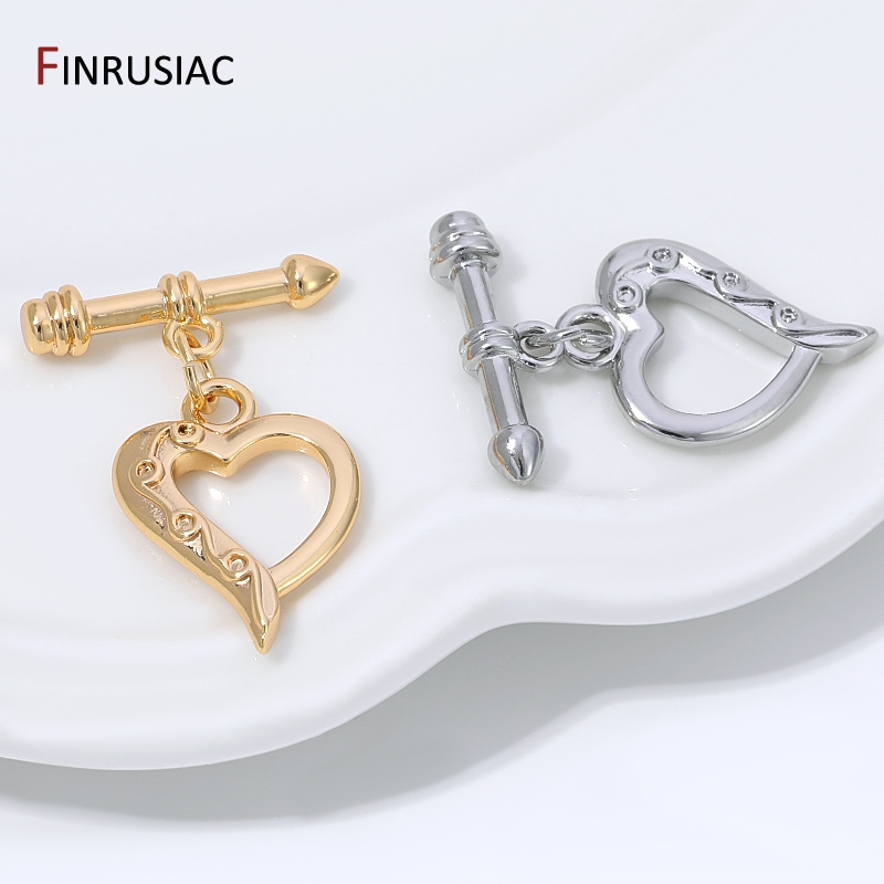14K金メッキ真鍮製ハート型トグルクラスプ、ジュエリー用ロッ - Body Jewelry Diy のレビューと価格