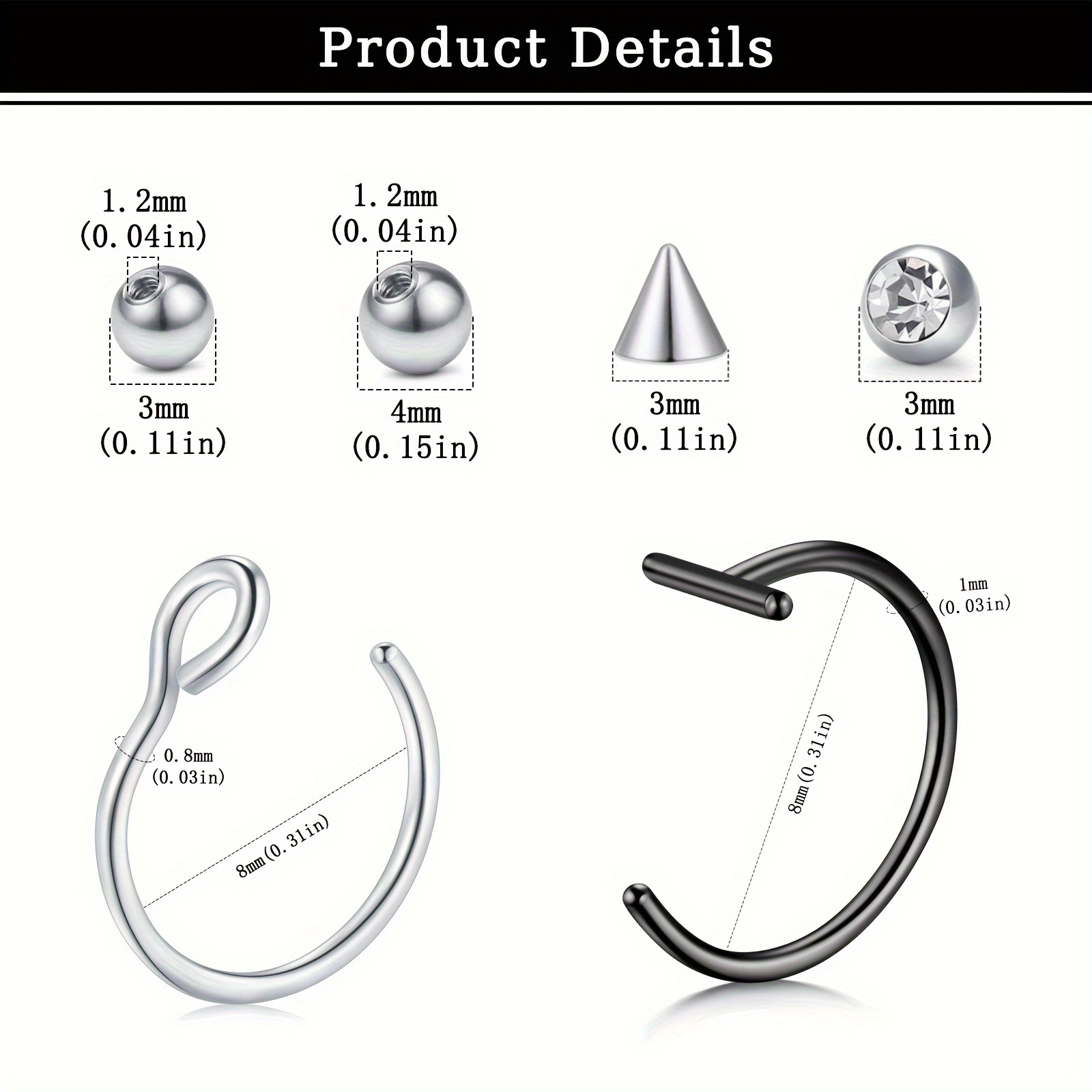 フェイクピアス、フェイクリップリング、フェイクノーズリング、 - Body Jewelry And Piercing のレビューと価格