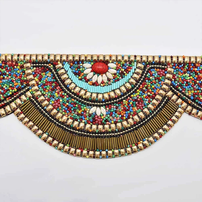 女性のためのカラフルなビーズのウエストバンド,伸縮性のあるベ - Body Jewelry Indian のレビューと価格