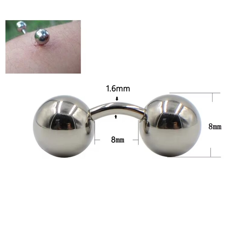 1 ピースビッグボール 316L 外ねじ曲がった湾曲したバー - Body Jewelry Vch のレビューと価格