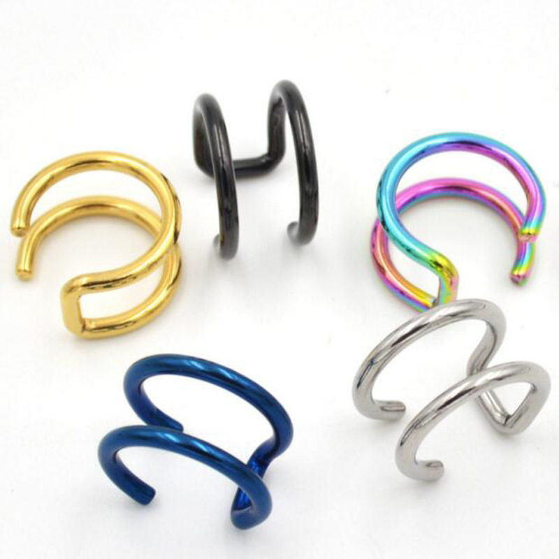 2個セット 316Lステンレス製 クリップ式イヤーカフ ヘリ - Helix Cartilage Ring のレビューと価格