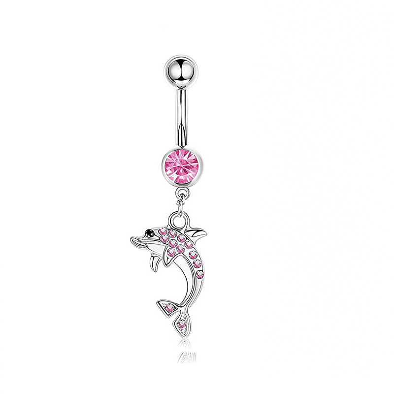1 個ピンククラウンへそリングジュエリーステンレス鋼ハートへ - Body Jewelry And Piercing のレビューと価格