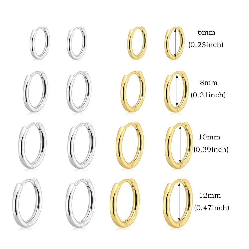 4 ペア/4 個ステンレス鋼サークルフープイヤリング女性用ク - Helix Cartilage Ring のレビューと価格
