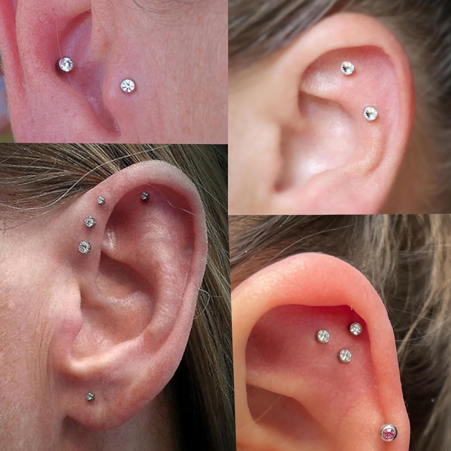 9個入りクリアリップリングスタッドプラスチックピアスジュエリ - Helix Cartilage Ring のレビューと価格
