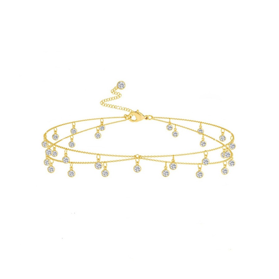 ファッションボヘミアン風ダブルレイヤーラインストーンタッセル - Body Jewelry Helix のレビューと価格