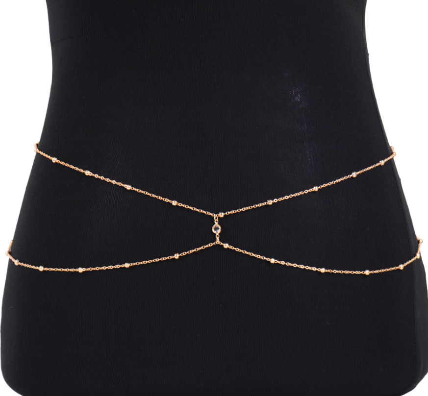 女性用パールベリーチェーン,ビーチジュエリー,メタル,アクセ - Body Jewelry Gold のレビューと価格