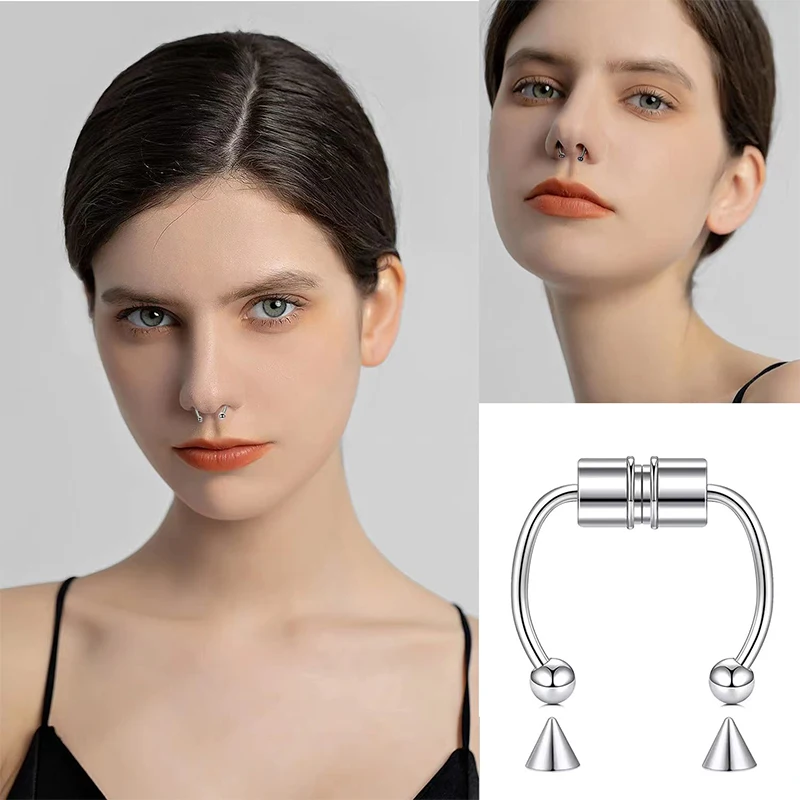 偽ピアス鼻リングフープセプタム非ピアスノーズクリップロック  - Body Jewelry And Piercing のレビューと価格