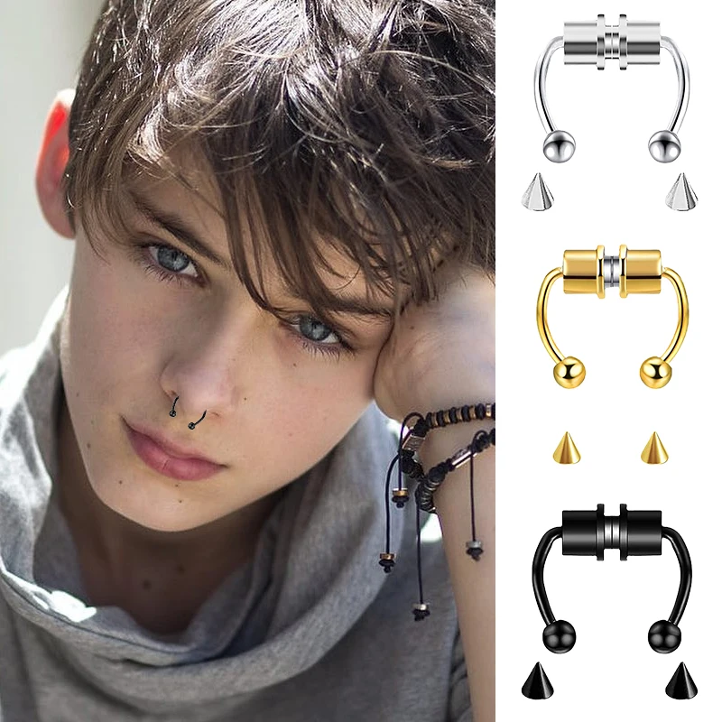 偽ピアス鼻リングフープセプタム非ピアスノーズクリップロック  - Body Jewelry And Piercing のレビューと価格