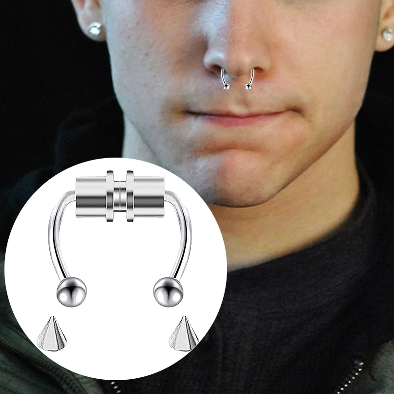 偽ピアス鼻リングフープセプタム非ピアスノーズクリップロック  - Body Jewelry And Piercing のレビューと価格