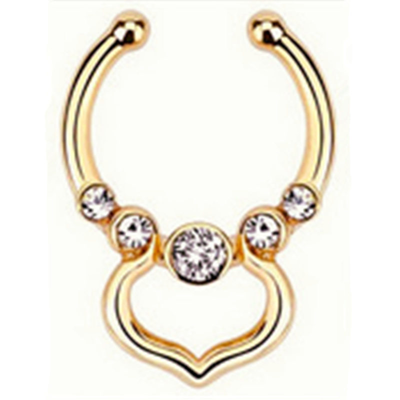 女性のためのファッションクリップ付きの女性の鼻ピアス,結婚披 - Body Jewelry Indian のレビューと価格
