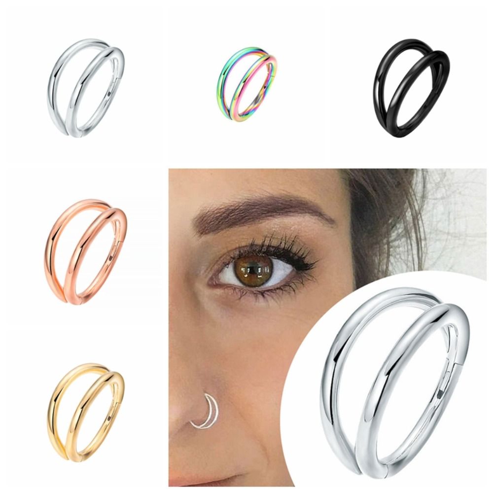 創造的なステンレス製二重層ノストリルピアス電気メッキヘリック - Helix Cartilage Ring のレビューと価格