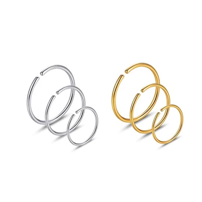 6個/ロット 低アレルギー性ノーズリングフープ 316Lサー - Helix Cartilage Ring のレビューと価格