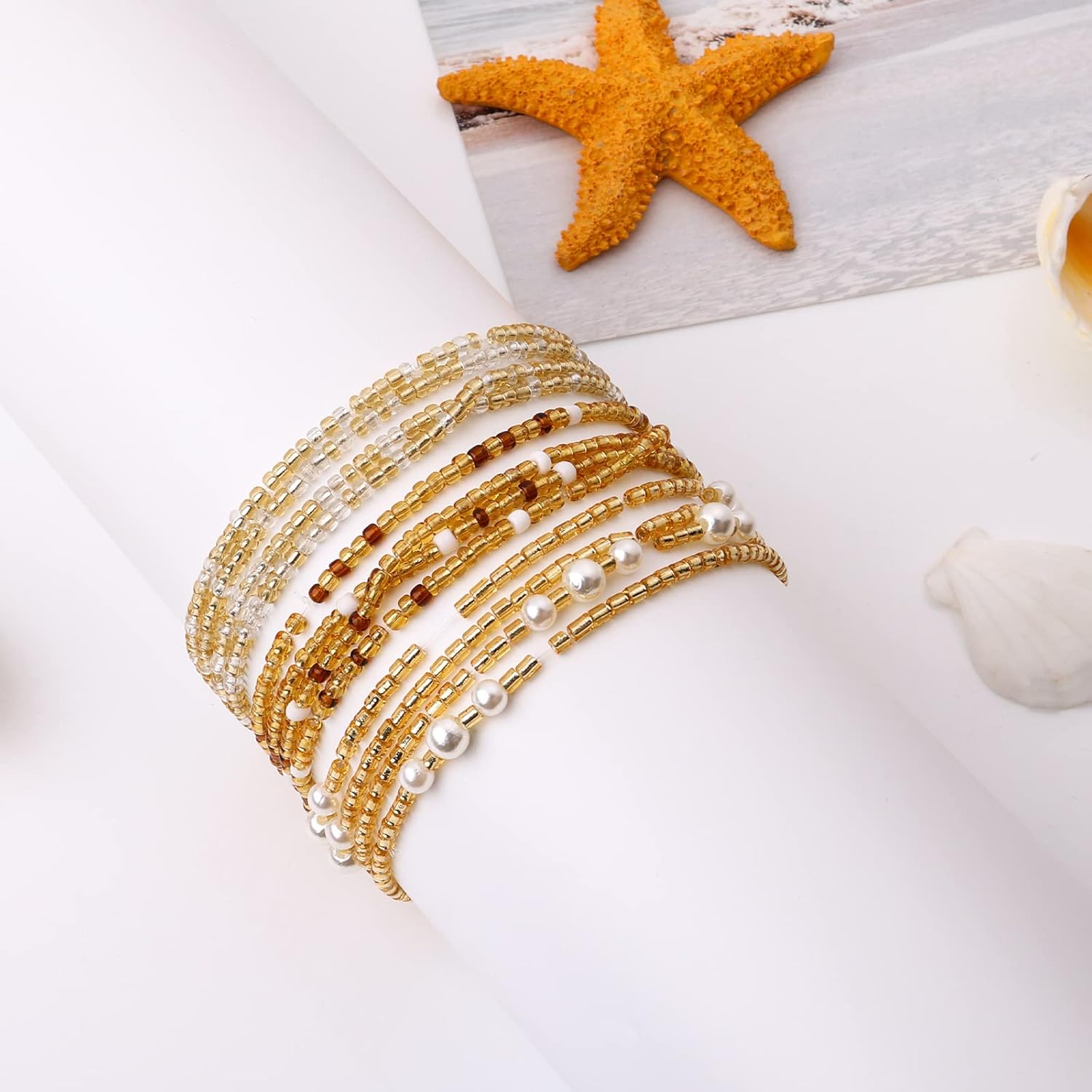 女性用ウエストビーズ、ベリーチェーン、伸縮性のあるアフリカ風 - Body Jewelry Helix のレビューと価格