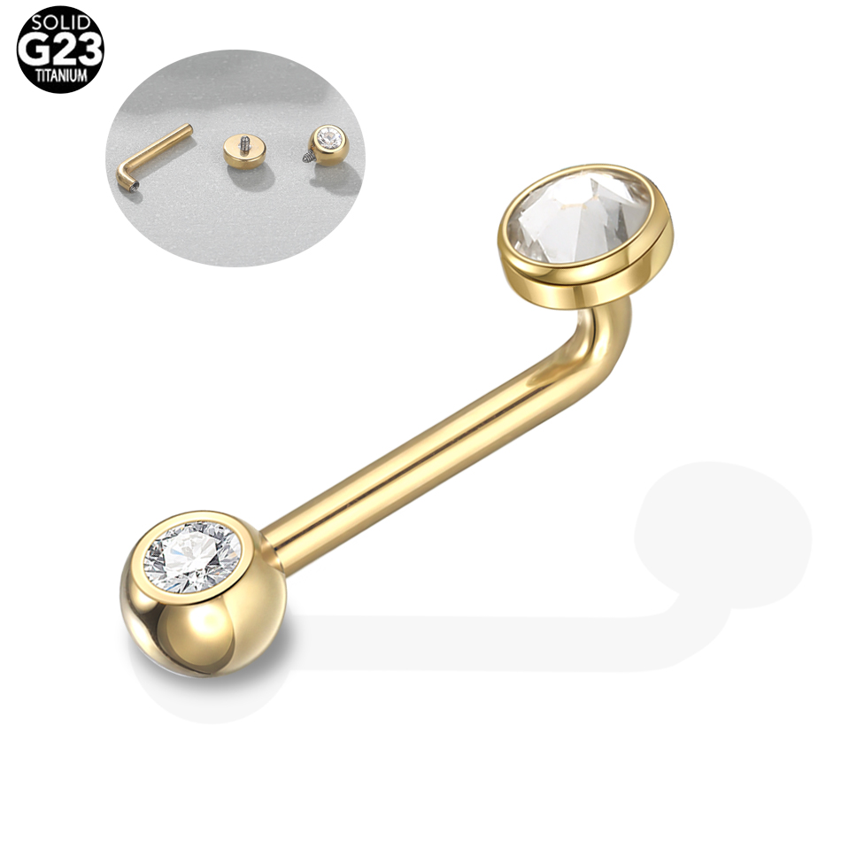 1PC G23 チタンクリスティーナ垂直フードピアスゴールド - Body Jewelry Vch のレビューと価格
