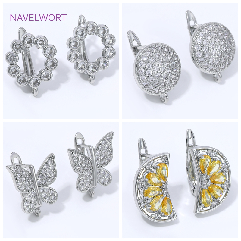 18K金メッキ扇形フラワーイヤワイヤーイヤリング金具、真鍮製 - Body Jewelry Diy のレビューと価格