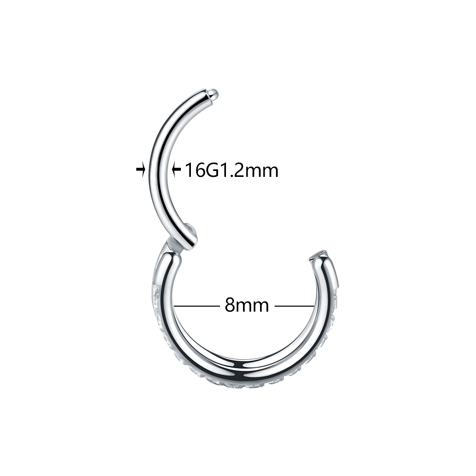 1pc チタン軟骨フープイヤリングジルコンハートヒンジセグメ - Helix Cartilage Ring のレビューと価格