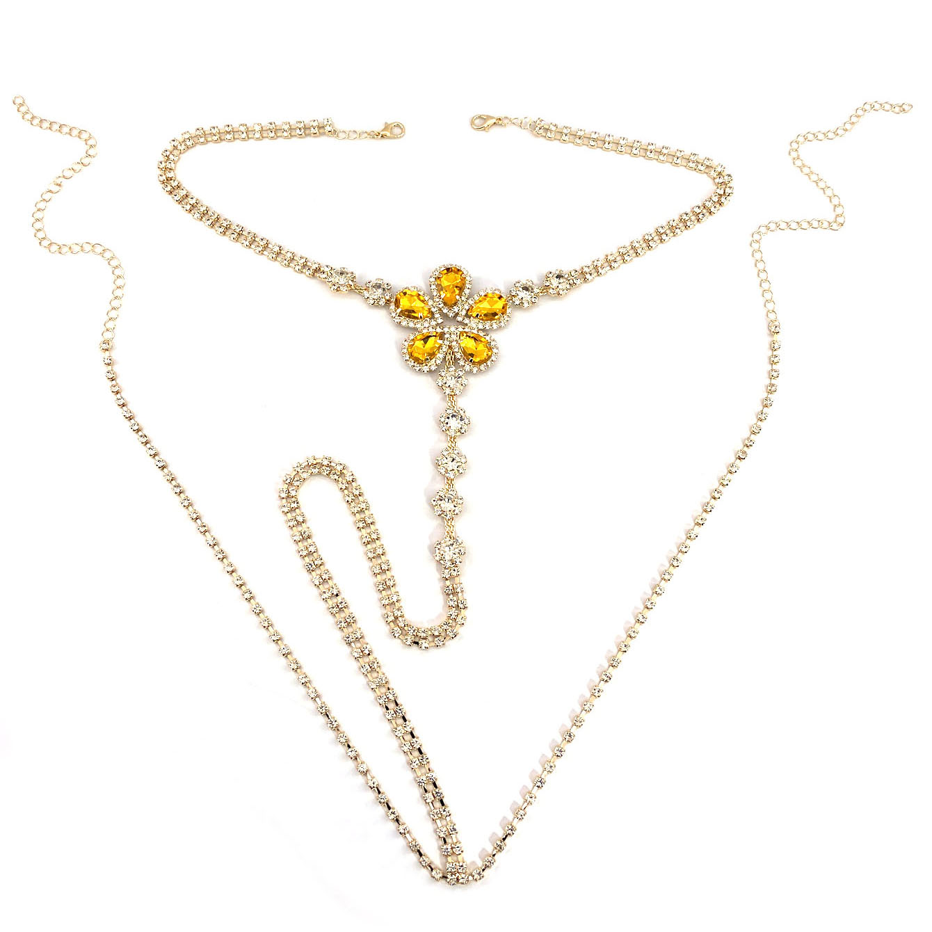 女性のための花の形をしたラインストーンのひも,セクシーなボデ - Body Jewelry Helix のレビューと価格