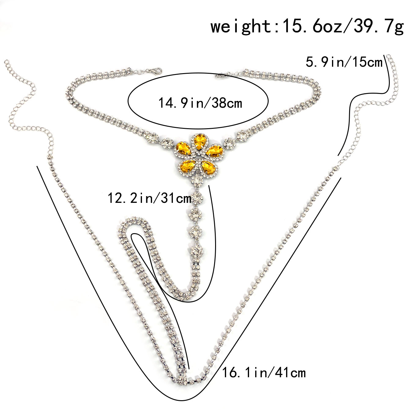 女性のための花の形をしたラインストーンのひも,セクシーなボデ - Body Jewelry Helix のレビューと価格