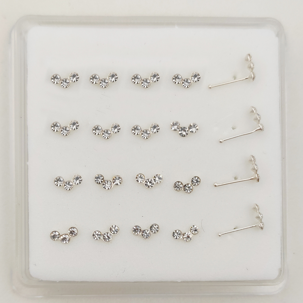女性用クリスタルピアス,925スターリングシルバー,鼻ピアス - Body Jewelry Indian のレビューと価格