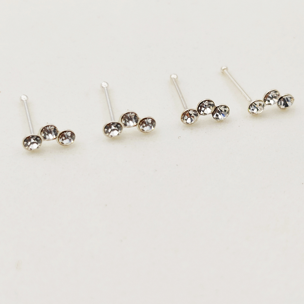 女性用クリスタルピアス,925スターリングシルバー,鼻ピアス - Body Jewelry Indian のレビューと価格
