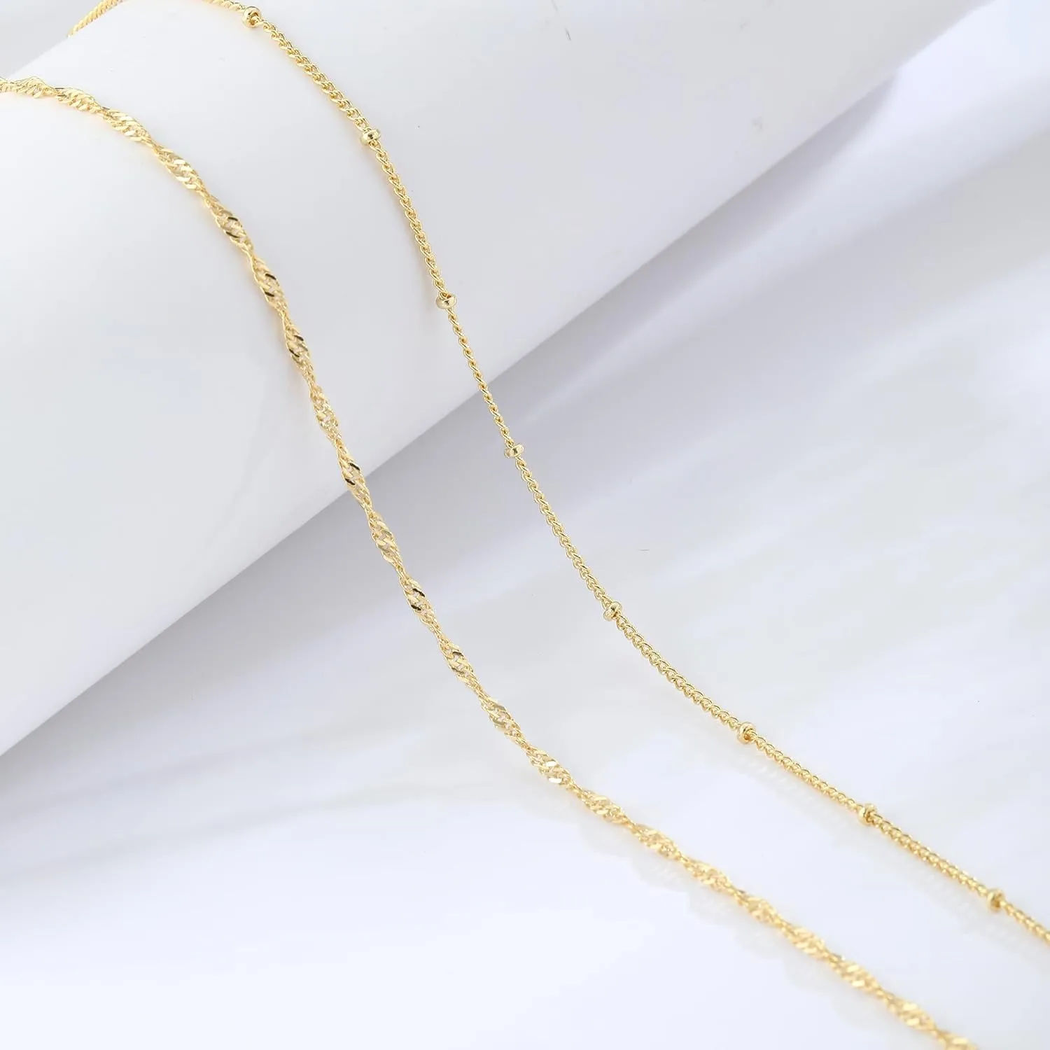 14K金メッキ 26-33インチ 調節可能なウエストビーズチ - Body Jewelry Gold のレビューと価格