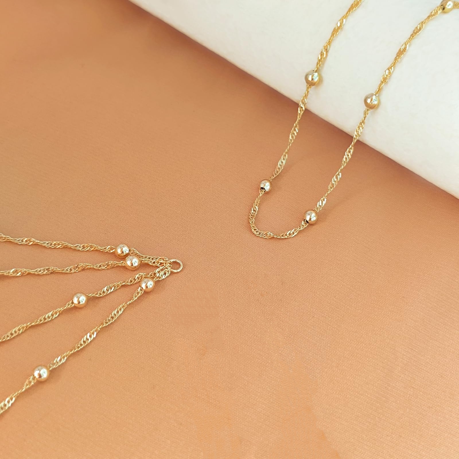 ゴールド多層ウエストチェーンタッセルスパンコールボディチェー - Body Jewelry Gold のレビューと価格