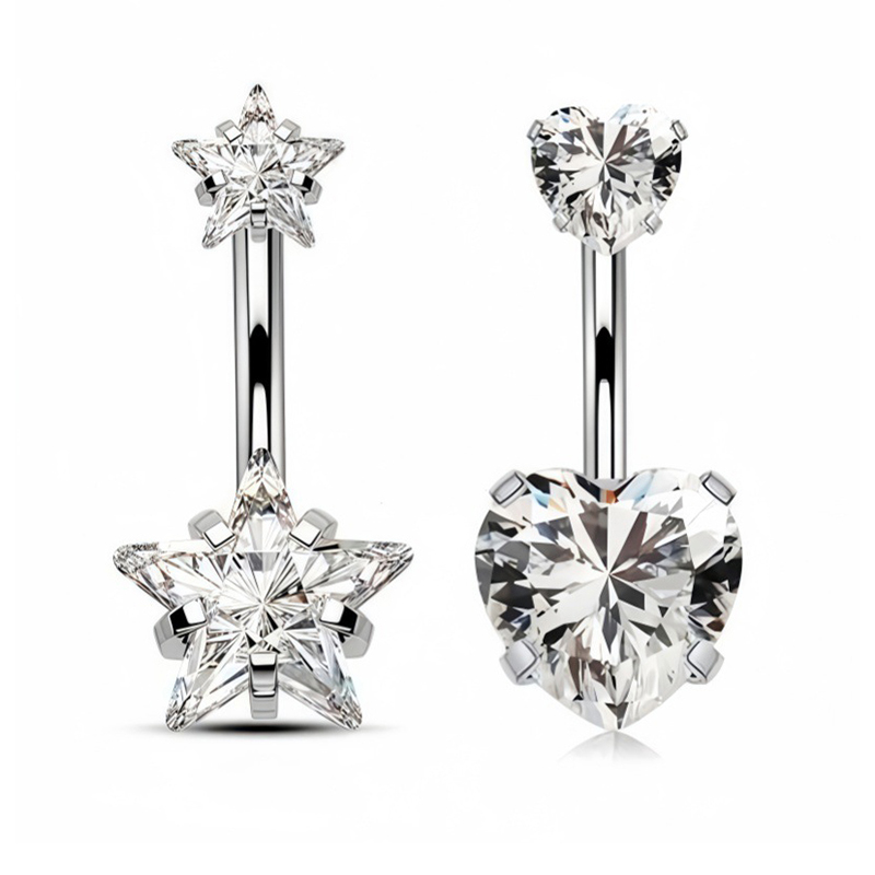1個 セクシーなへそピアス ステンレス製 ファッション ハー - Body Jewelry And Piercing のレビューと価格