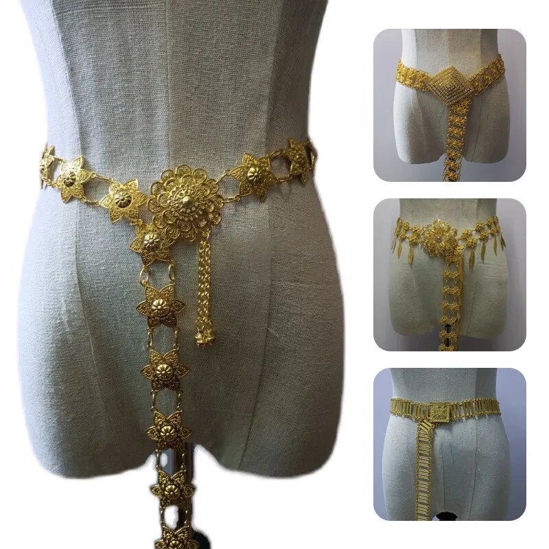 1PC 金属タイウエストチェーン女性タイ Dai ゴールドベ - Body Jewelry Gold のレビューと価格