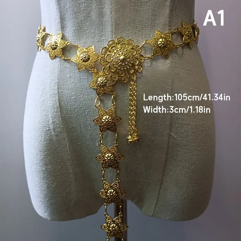 1PC 金属タイウエストチェーン女性タイ Dai ゴールドベ - Body Jewelry Gold のレビューと価格