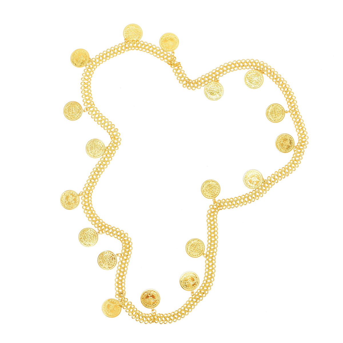 ゴールドメッキシンプルな大型コインタッセルクロスボディショル - Body Jewelry Indian のレビューと価格