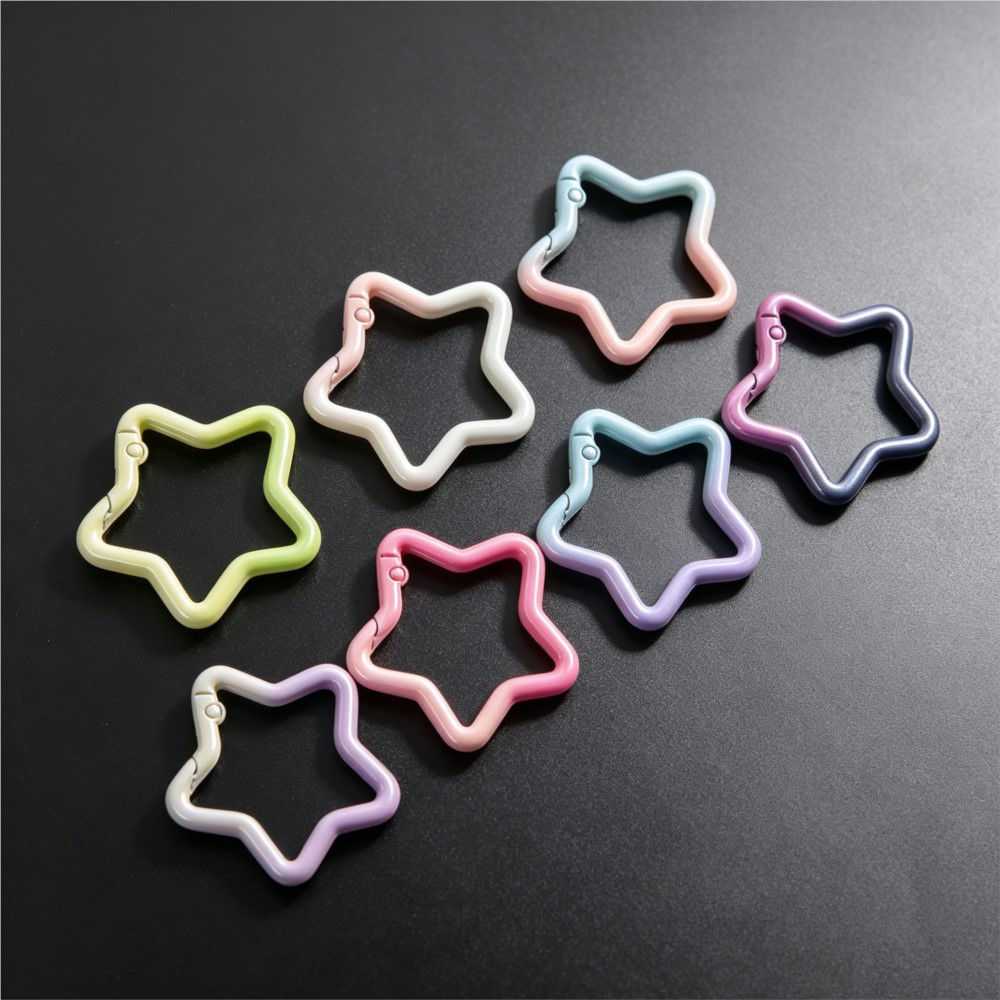 5 個のグラデーション星形スプリングリングクラスプカラフルな - Body Jewelry Diy のレビューと価格