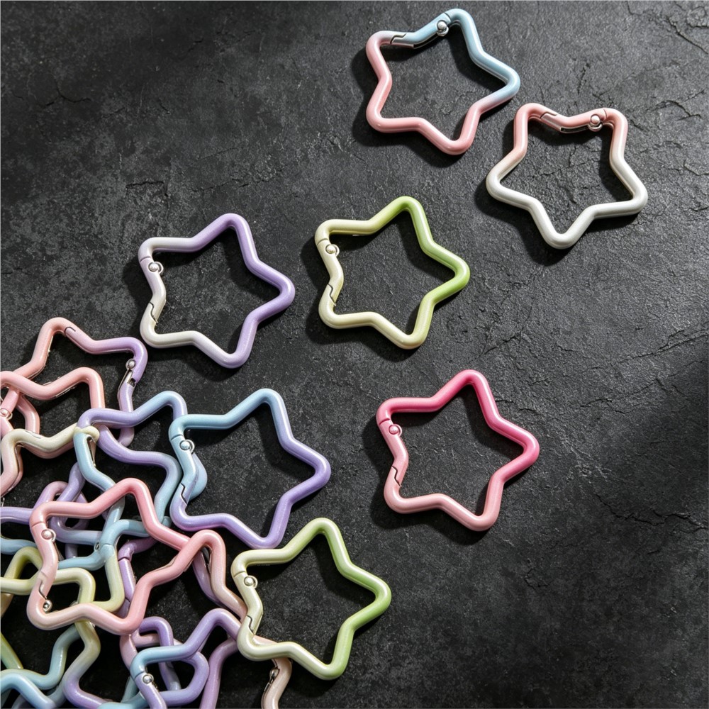 5 個のグラデーション星形スプリングリングクラスプカラフルな - Body Jewelry Diy のレビューと価格