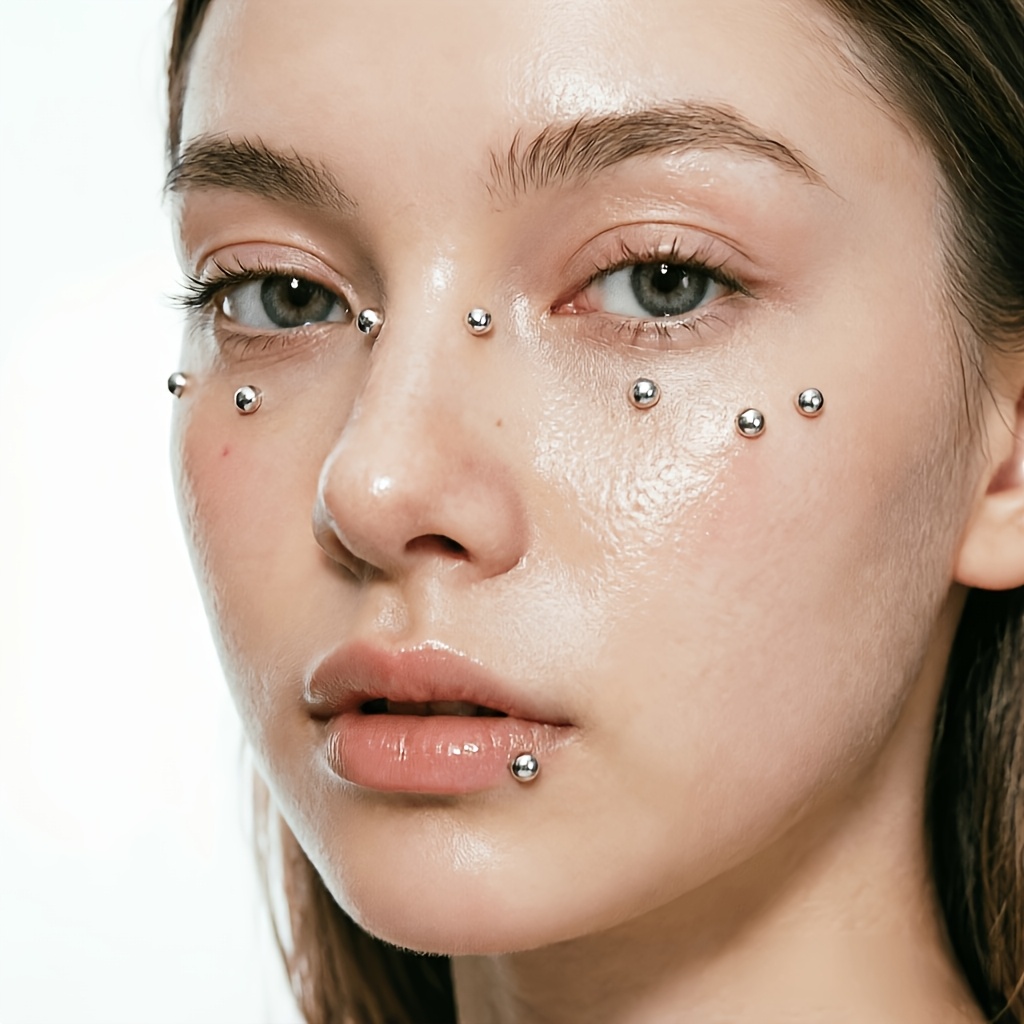 ピアス不要の自己粘着式フェイクピアスキット4点セット、リップ - Body Jewelry And Piercing のレビューと価格